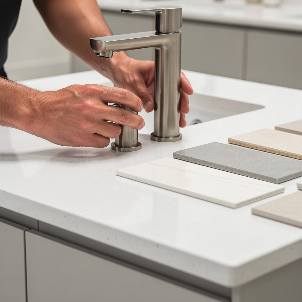 JUST BATHROOMS - MORGANVILLE showcases a modern bathroom setting with quality fixtures and supplies for renovation projects